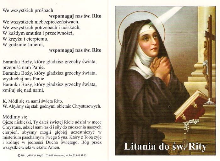 Litania do św. Rity - folder e-religijne.pl