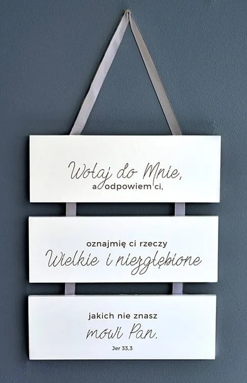 Tryptyk biblijny do zawieszenia "Wołaj do mnie ..." sklep chrześcijański - dewocjonalia cytaty biblijne