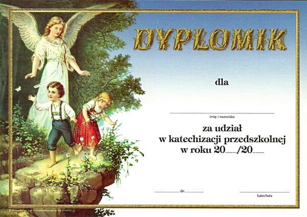 Dyplom za udział w katechezie - zerówka e-religijne.pl