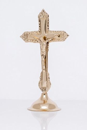 Krzyż mosiężny stojący 22,5 cm (R-1001) e-religijne.pl