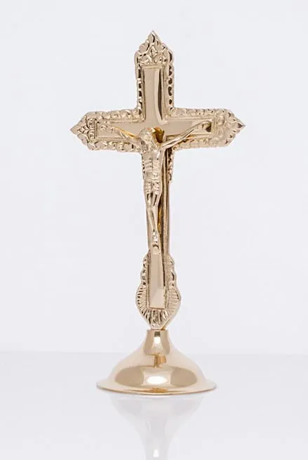 Krzyż mosiężny stojący 22,5 cm (R-1001) e-religijne.pl