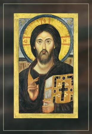 Pocztówka reprodukcja ikony Chrystus Pantokrator e-religijne.pl
