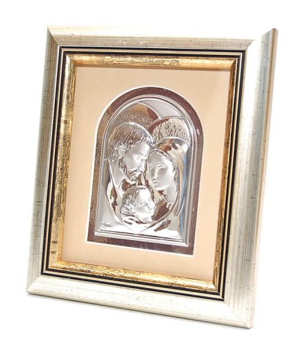 Obrazek srebrny św. Rodzina - pamiątka chrztu - I Komunii - ślubu e-religijne.pl