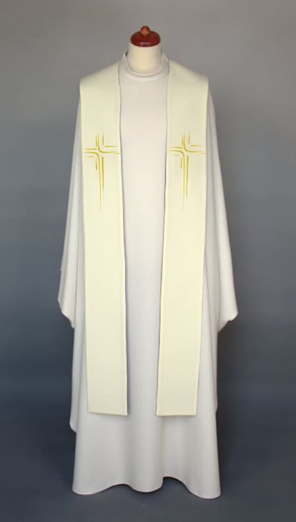 Stuła biała 4-344-1 sklep szaty liturgiczne