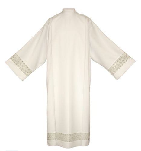 Alba kapłańska z ozdobną wstawką - krój rzymski - 3-114-0 e-religijne.pl