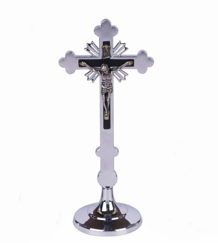 Krzyż tradycyjny - pasyjka chrom wysokość 20 cm