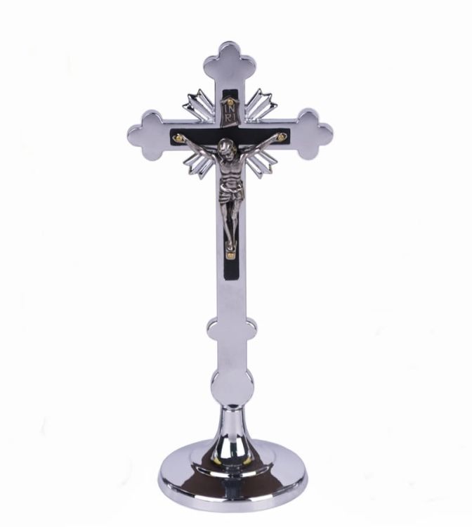 Krzyż tradycyjny - pasyjka chrom wysokość 20 cm