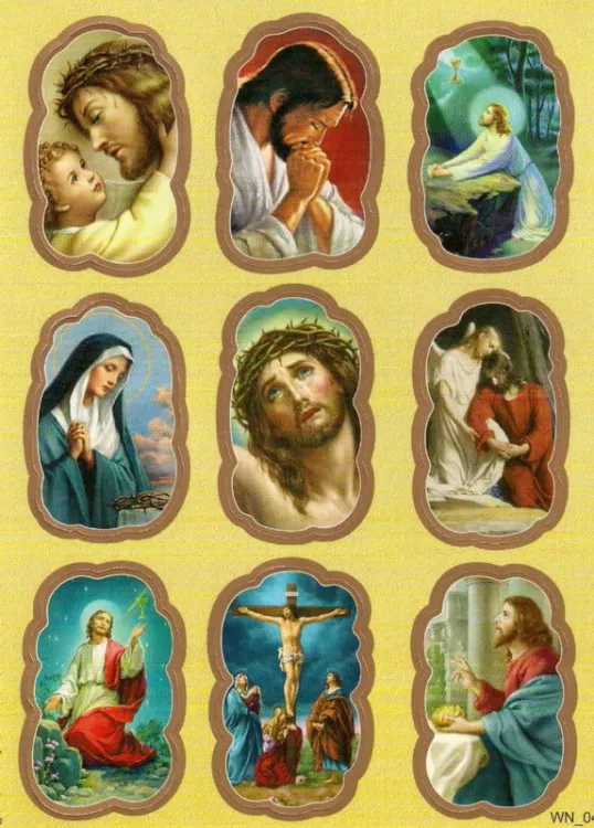 Naklejki religijne Wielki Post zestaw 9 sztuk