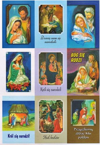 Religijne naklejki zestaw 9 sztuk F-003 Nalepki religijne dla dzieci. Sklep religijny chrześcijańskie pomoce e-religijne.pl