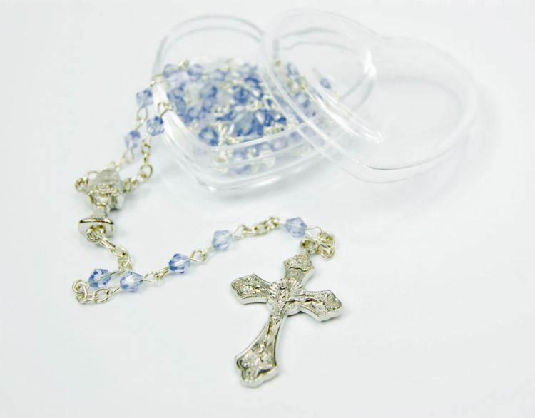 Różaniec komunijny dla dzieci - niebieski z pudełkiem e-religijne.pl