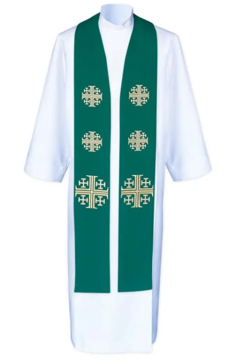 Stuła zielona szeroka do koncelebry /K9/ sklep artykuły liturgiczne księgarnia z dewocjonaliami
