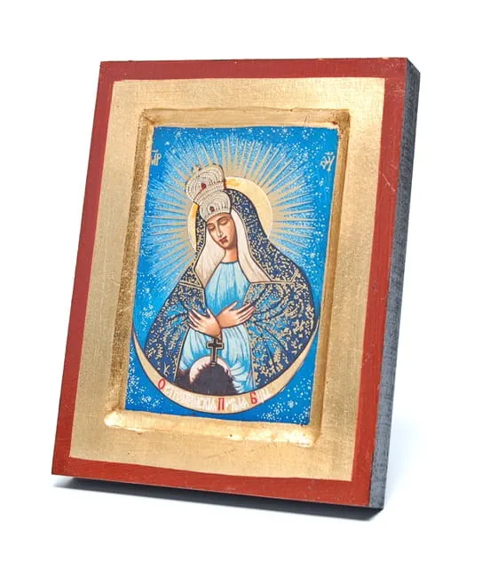 Ikona bizantyjska Matka Boża Ostrobramska 14 cm x 18 cm e-religijne.pl