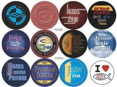 Naklejki religijne zestaw 12 sztuk FO 025 sklep chrześcijański