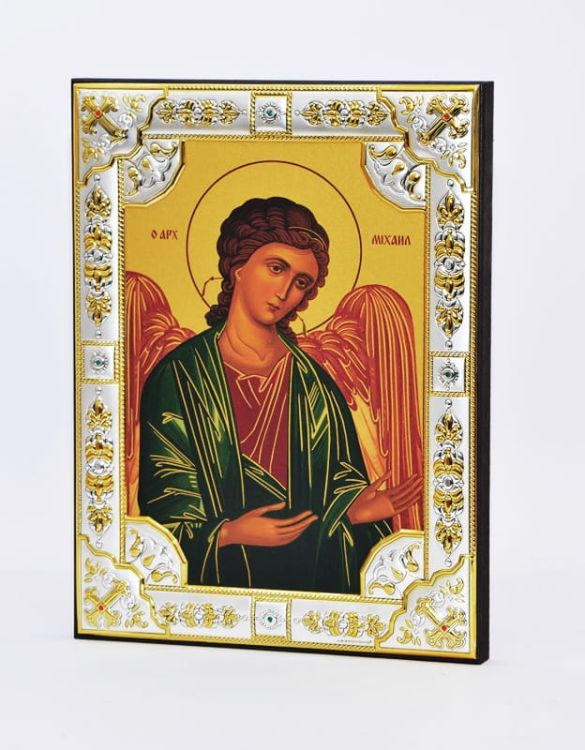  Ikona Michał Archanioł w srebrnej ramie 14 x 18 sklep chrześcijański e-religijne.pl