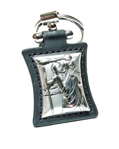 Brelok do kluczy św. Krzysztof posrebrzany czarny e-religijne.pl