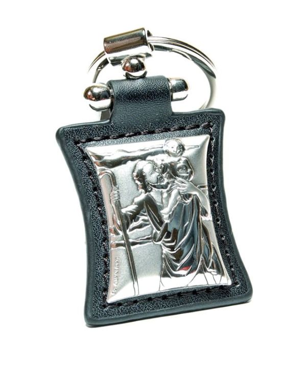 Brelok do kluczy św. Krzysztof posrebrzany czarny e-religijne.pl