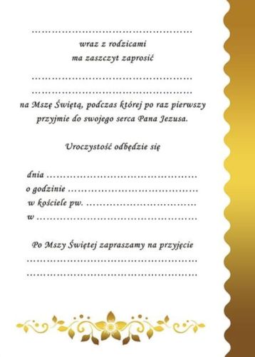 Sklep Zaproszenie na I Komunię Świętą 01