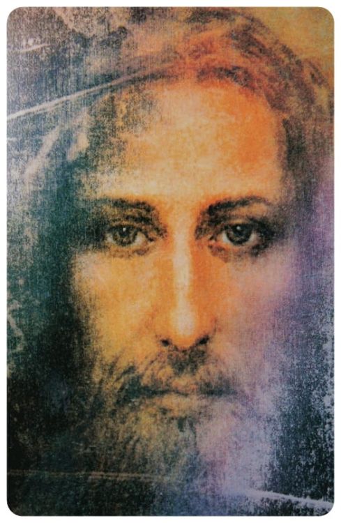 Najświętsze Oblicze - obrazek z modlitwą - plastikowa karta 5 x 9 cm