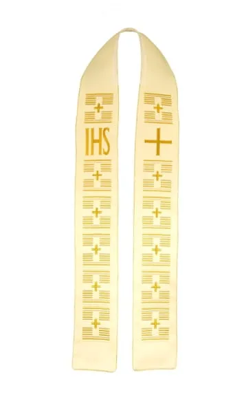 Stuła biała haftowana 4-186-1 e-religijne.pl