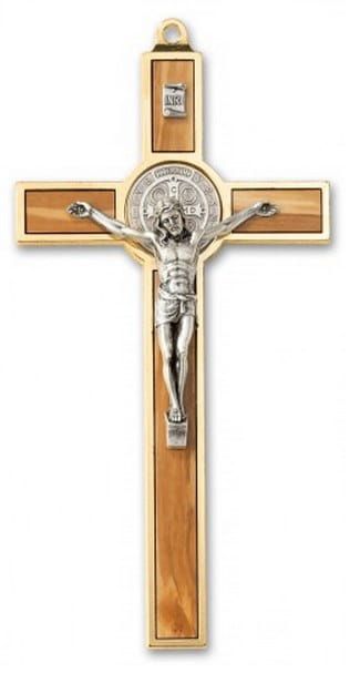 Krzyż św. Benedykta wiszący 18,5 cm jasny brąz e-religijne.pl