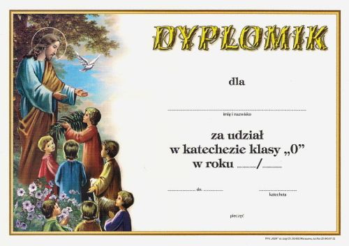 Dyplom za udział w katechezie - zerówka (11) e-religijne.pl