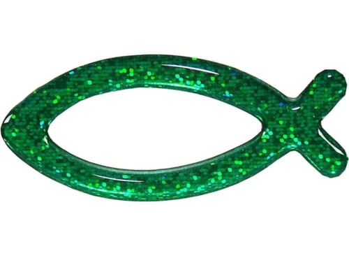 Ryba naklejka na samochód - zielona brokat e-religijne.pl