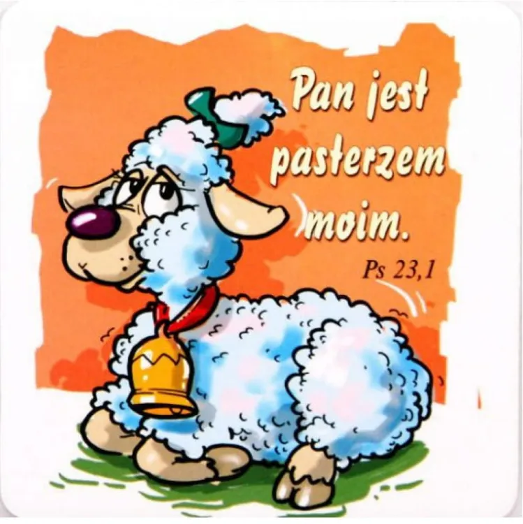 Podstawka korkowa z religijnym hasłem Pan jest pasterzem moim Ps.23,1 e-religijne.pl