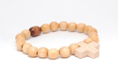 Różaniec bransoletka na rękę oliwkowy e-religijne.pl