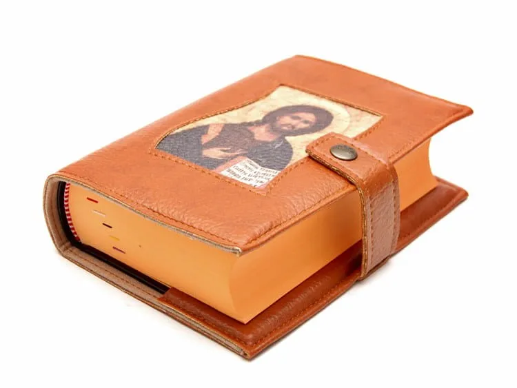 Okładka na Pismo św. z ikoną ze skóry - format oazowy - 4 e-religijne.pl