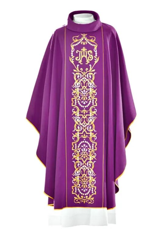 Uroczysty ornat fioletowy haftowany KOR/029/03/01 sklep artykuły szaty liturgiczne producent