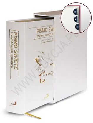 Pismo Święte ST i NT - format duży, etui, skóra mielona biała - paginatory e-religijne.pl