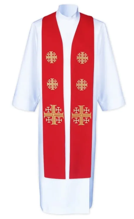 Stuła czerwona szeroka do koncelebry /K9/księgarnia chrześcijańska e-religijne.pl sklep artykuły liturgiczne
