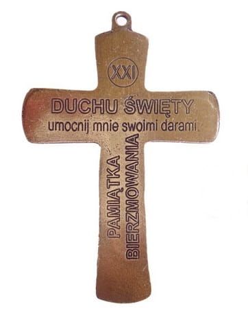 Krzyż Pamiątka Bierzmowania Trójca Święta - 7 cm (kolor złoty) e-religijne.pl
