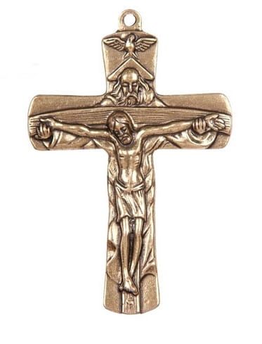 Krzyż Pamiątka Bierzmowania Trójca Święta - 7 cm (kolor złoty) e-religijne.pl