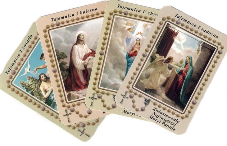 Tajemnice różańca - komplet dla róż różańcowych foliowany e-religijne.pl