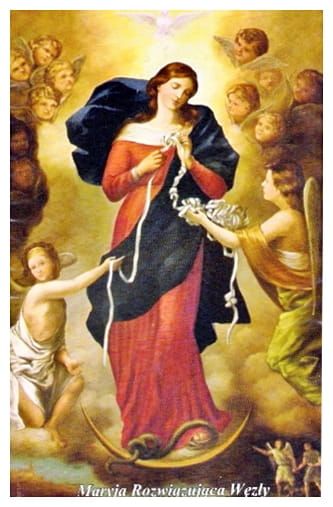 Obrazki z modlitwą do Matki Bożej Rozwiązującej Węzły (100 sztuk) chrześcijański sklep dewocjonalia artykuły liturgiczne