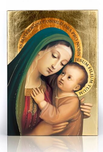 Sklep z ikonami religijnymi: Ikona Matka Boża Dobrej Rady - 11,5 x 16 dewocjonalia obrazy religijne księgarnia chrześcijańska