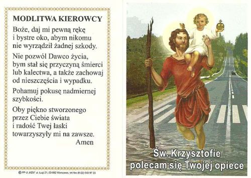 Kodeks kierowcy - św. Krzysztof - Pamiątka poświęcenia pojazdu e-religijne.pl