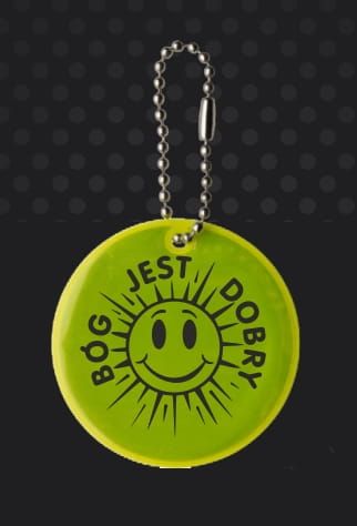 Bóg jest dobry - chrześcijański brelok zawieszka odblaskowa sklep chrześcijański produkty do ewangelizacji