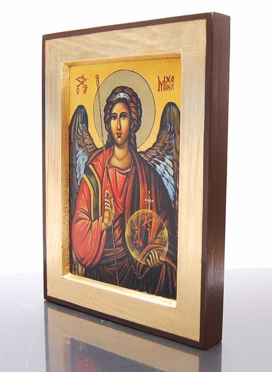 Św. Michał Archanioł ikona złocona 18 x 23 sklep z ikonami e-religijne.pl