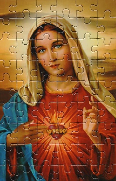 SKLEP KSIĘGARNIA KATOLICKA: Puzzle religijne dla dzieci - temat: Najświętsze Serce Maryi. 
Puzzle o wymiarach 13 x 20  Ilość elementów - 54. e-religijne.pl