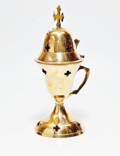Kadzielnica domowa stołowa mosiężna 17 cm 12000 e-religijne.pl