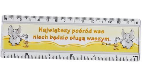 Linijka z hasłem religijnym "Największy pośród was niech będzie sługą waszym" e-religijne.pl