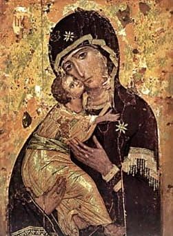 Matka Boża Włodzimierska - reprodukcja ikony na pocztówce e-religijne.pl