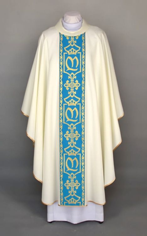 Ornat Maryjny z pasem haftowanym 1-075-18