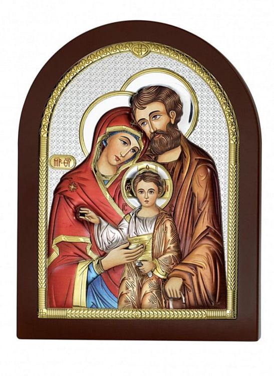 Sklep z ikonami -  Ikona Świętej Rodziny srebrna 9 x 12 cm AE0801/2D