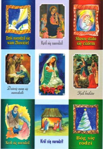 Chrześcijańskie religijne naklejki zestaw 9 sztuk F-011 sklep katolicki e-religijne.pl