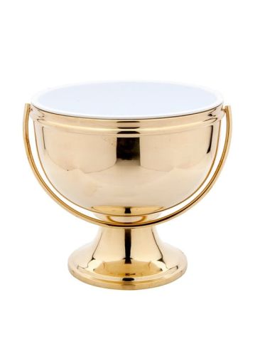 Sklep liturgiczny e-religijne.pl - naczynia do liturgii - Kociołek na wodę święconą oksydowany z wkładem 10-714