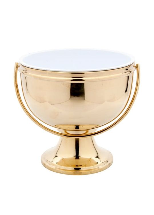 Sklep liturgiczny e-religijne.pl - naczynia do liturgii - Kociołek na wodę święconą oksydowany z wkładem 10-714