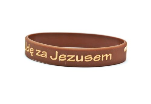 Bransoletka religijna "Idę za Jezusem" brązowa e-religijne.pl